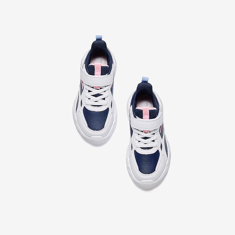 Anta Kids Synthetic Leather Fashion Versatile Lightweight Shock Absorbing Low Top Running Shoes Kids Sneakers Blue White Red A22449977N-2