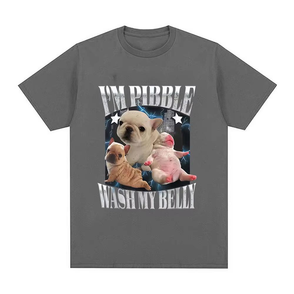 Vtipné Pibble Umyj mi břicho Psí Meme Tričko Pánské Dámské Vintage Vysoce kvalitní Módní Trička Unisex Bavlněné Tričko s krátkým rukávem