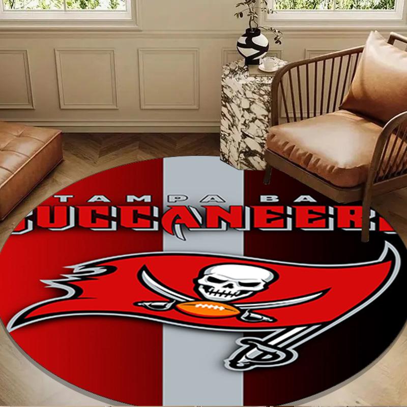 Tampa Bay Buccaneers Logo Round Mat, Anti-slip Circle Carpet Chair Rug For livingroom,Bedroom, Doormat Home Decor Gift Christmas Gifts