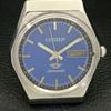 USED VINTAGE CITIZEN AUTOMATIC 8200 JAPAN MENS BLUE COLOR DIAL WATCH a434819-2 R123-a434819
