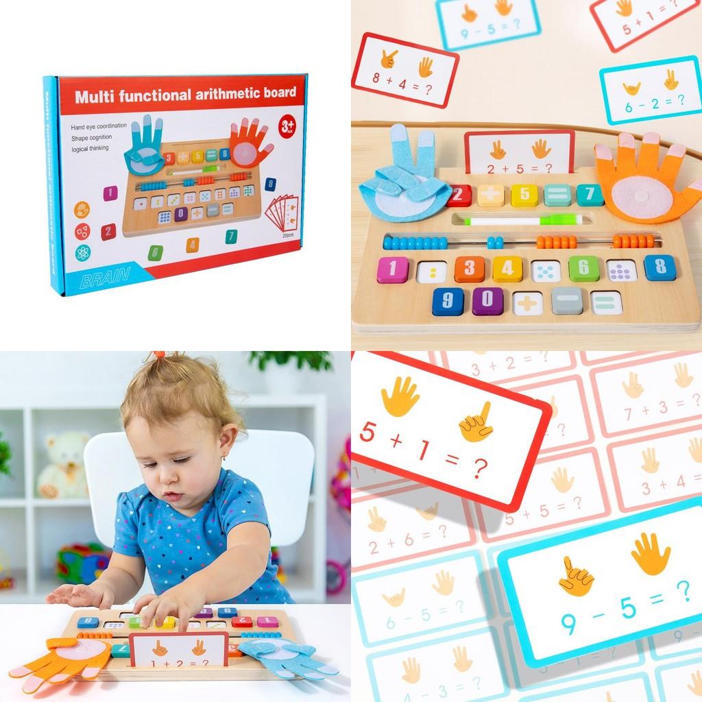 Wooden Montessori Math Teaching Aid With Addition Numbers For Preschool Learning
