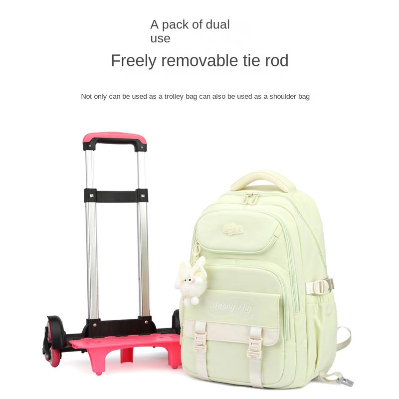 Zaino Trolley Scuola per Bambini con Ruote Zaino Studenti Borsa Libri Borsa Scuola a Rotelle per Bambine Bambini Zaino con Ruote
