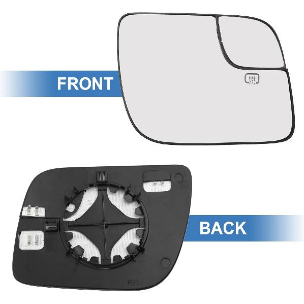 Motoforti Right Passenger Side Heated Mirror Glass Replacement for Ford Explorer 2011 2012 2013 2014 2015 2016 2017 Rear View Mirrors with Backing