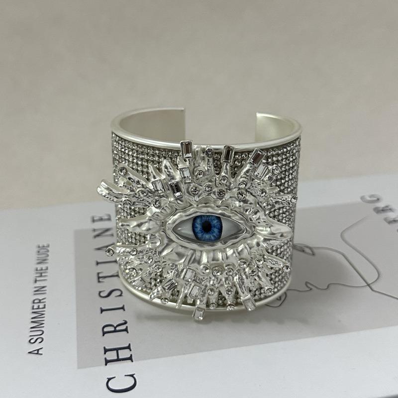 European and American Heavy Industry Burst Devil's Eye Sticker Diamond Wide Version Bracelet