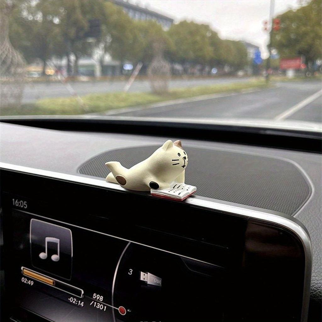 Simpatici Ornamenti Decorativi per Auto in Resina di Gatto Rilassato