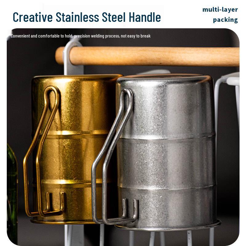 Cmaos Distressed Stainless Steel Industrial Camping Mug