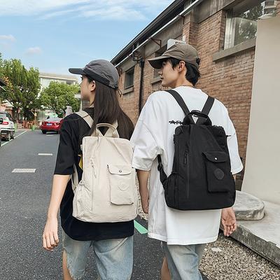 Large Capacity Men's Backpack Women's Solid Color Multi-function Shoulder Bag