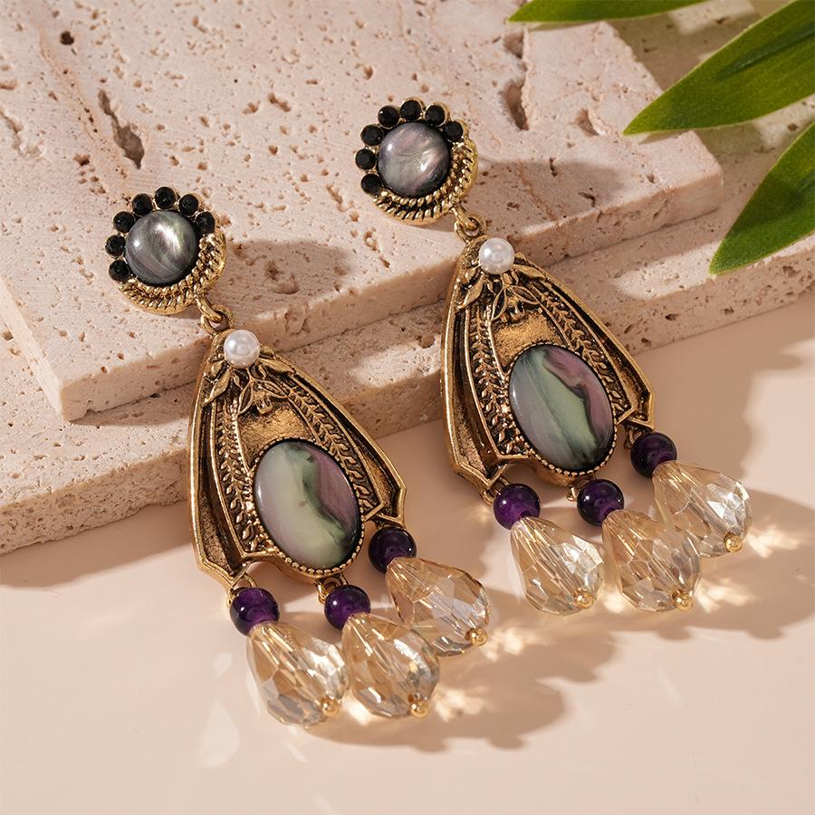 Water Drop Earrings French Palace Style High-end Earrings for Women
