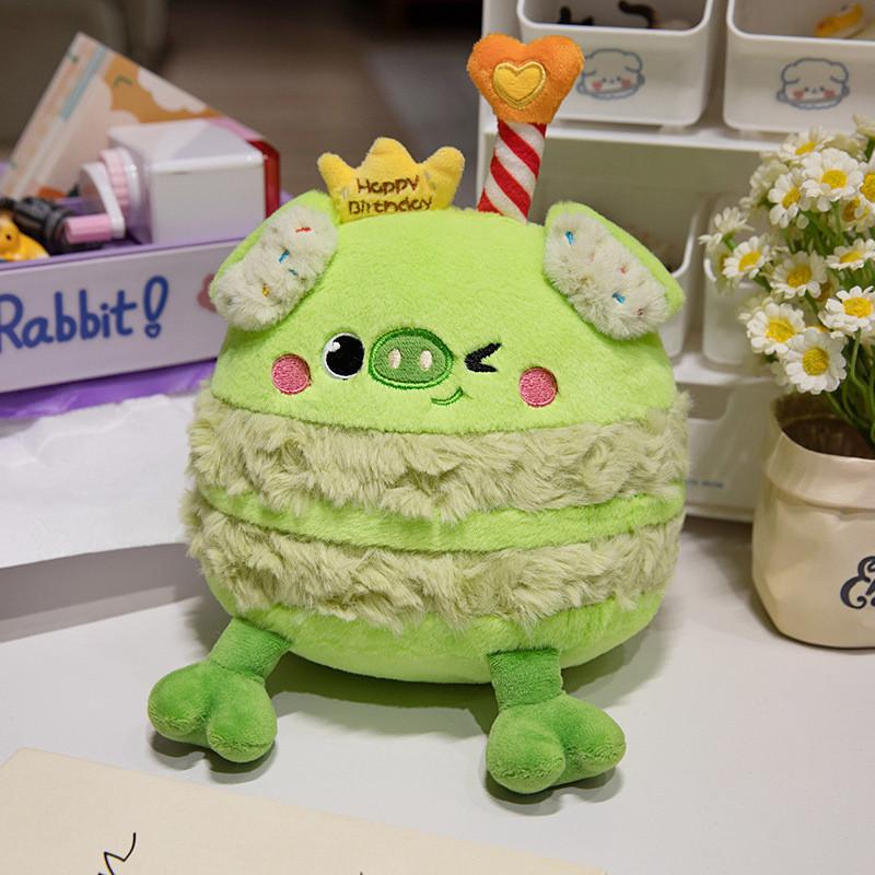 

Birthday Cake Pig Plush Toy Stuffed Animal Doll Bedroom Decoration Kids Gift зелёный