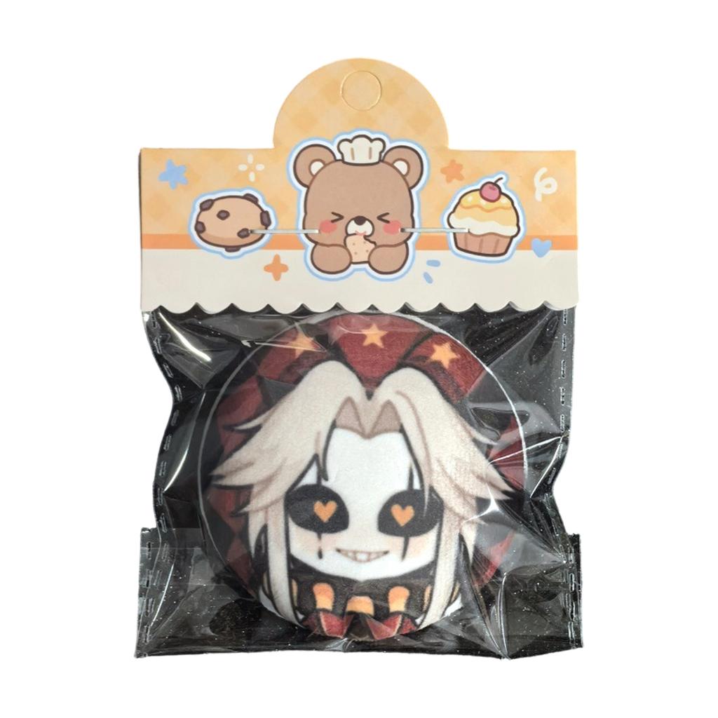 Plush Jester Character Badge Soft Stuffed Harlequin Pin Accessory for Collectors and Display Suitable for Various Uses