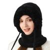 3 In 1 Women's Knitted Hat Face Mask Scarf, Thick Plush Hat, Winter Windproof Ski Warmth for Outdoor Sports