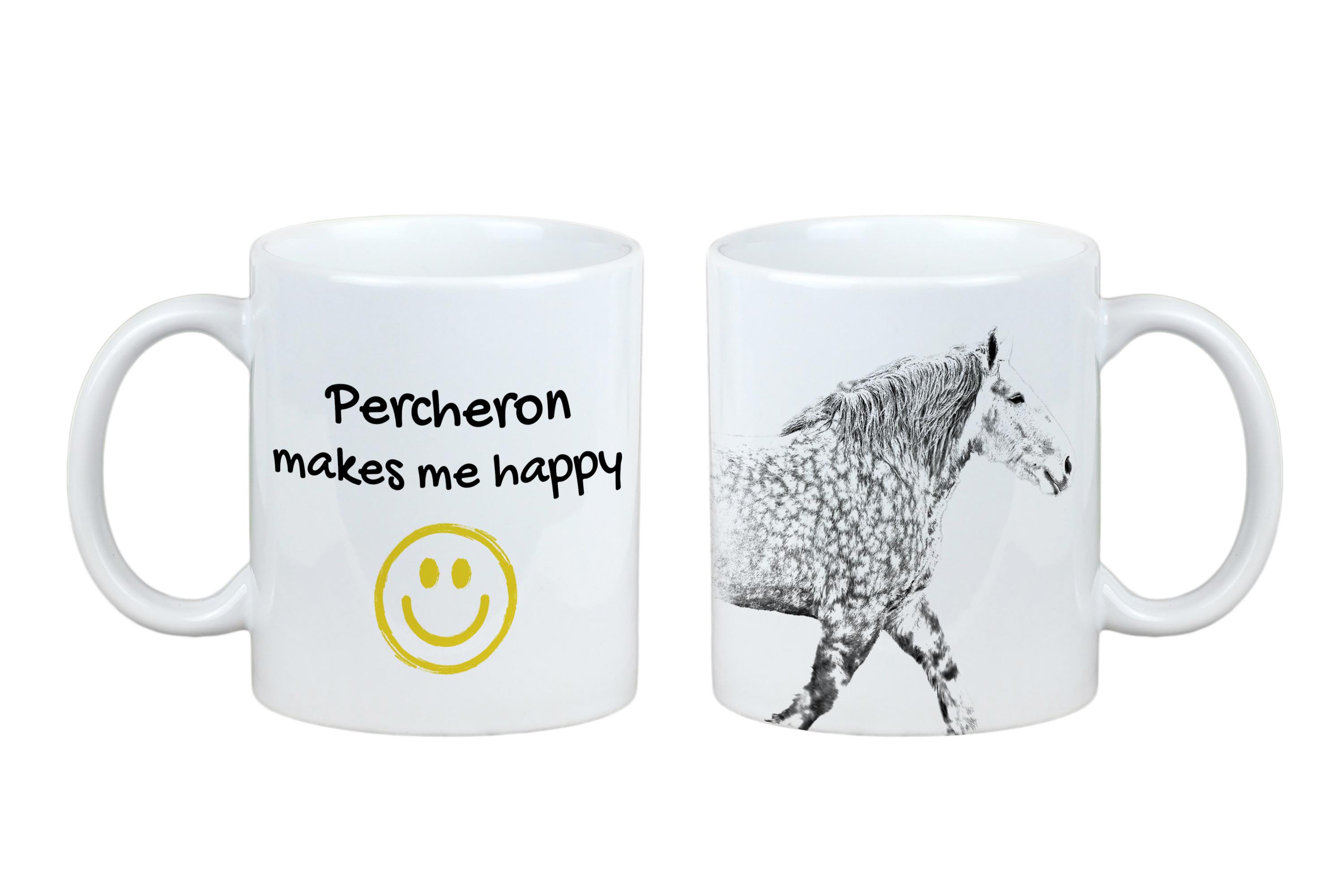 

Percheron - cup with a horse, a cheerful cup for a dog lover, a personalized gift from the Art-Dog brand білий