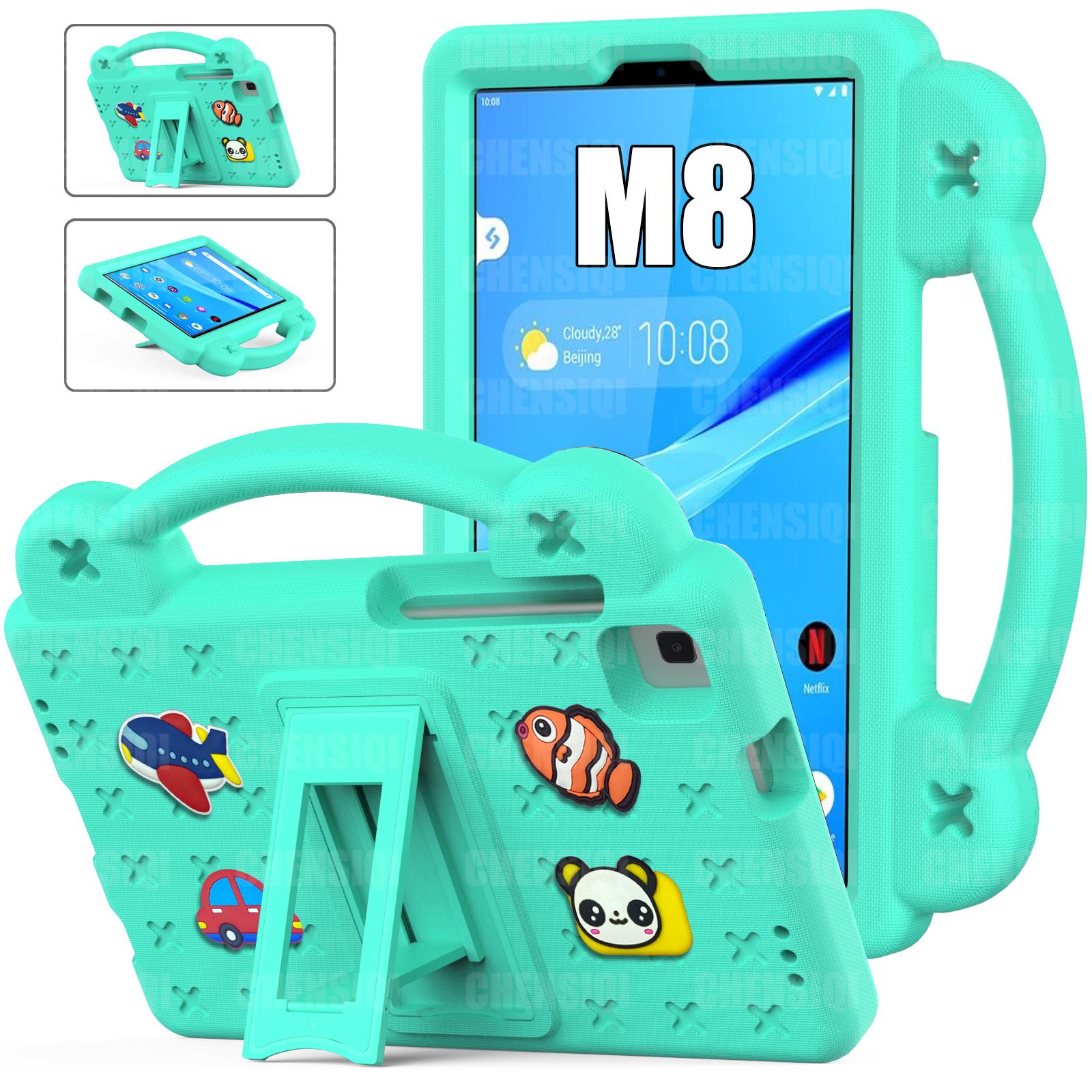 

Детский чехол для Lenovo Tab M8 (4-е поколение) 8-дюймовый TB300FU Tab M8 (3-е поколение) TB-8506F Tab M8 HD TB-8505F Противоударный чехол-подставка с ручкой For Lenovo Tab M8 ярко-зеленый
