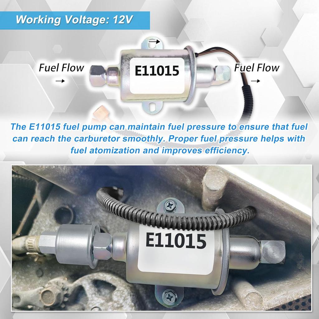 Electric Fuel Pump E11015 Replacement For Onan 5500 5.5KW Gas Generators Like Marquis Gold 5500 Etc. Fits HGJAA To HGJAF, Replace 149-2620 A047N929