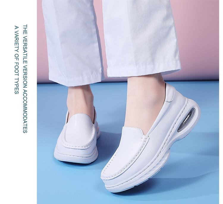 Women's Breathable Odor-proof Non-slip Soft Sole Genuine Leather Autumn Nurse Shoes