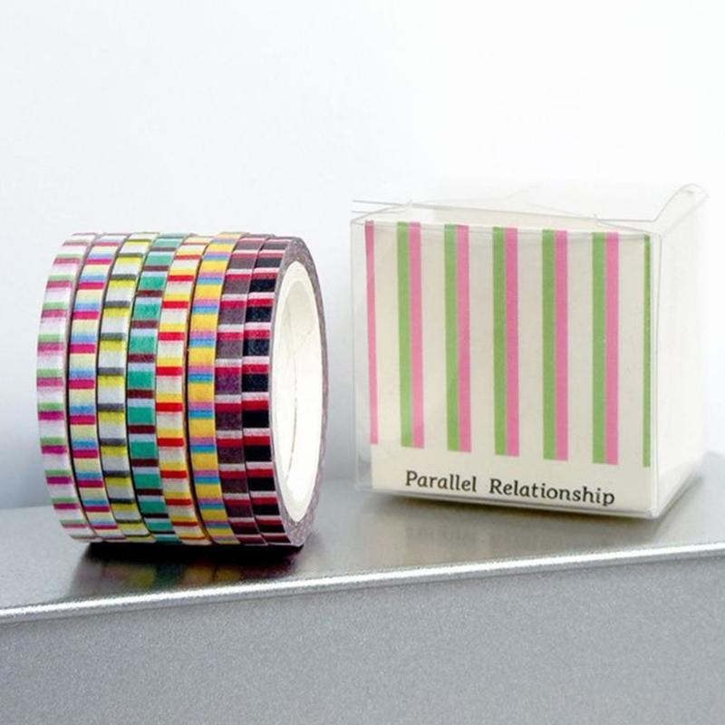 8 Rollen 3mmX5m Dekoband Set Punktgestreiftes Muster Bastelband für Scrapbooking Journal Planer Bastelprojekt Verpackung