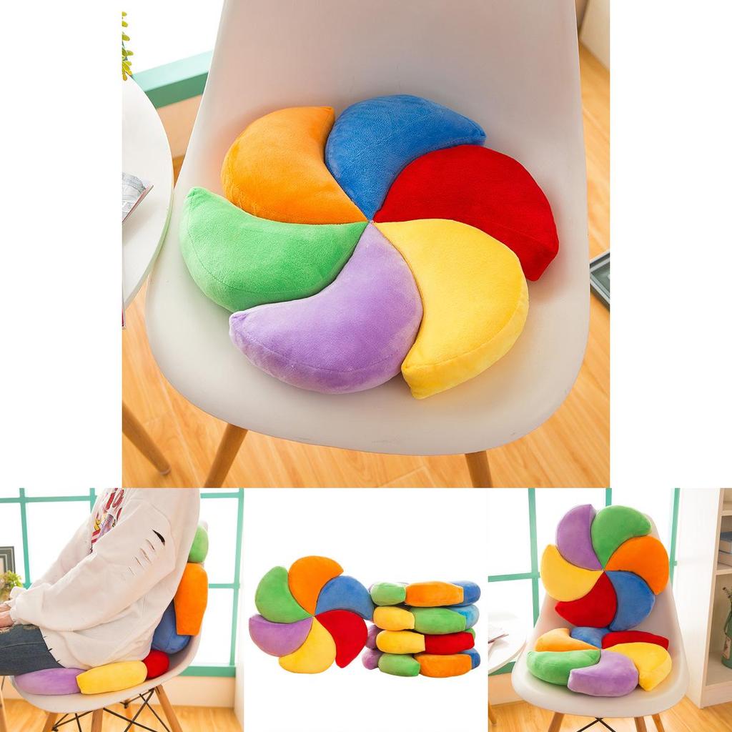 Colorful Windmill Seat Cushion With Soft Plush Cover For Office And Home Comfort