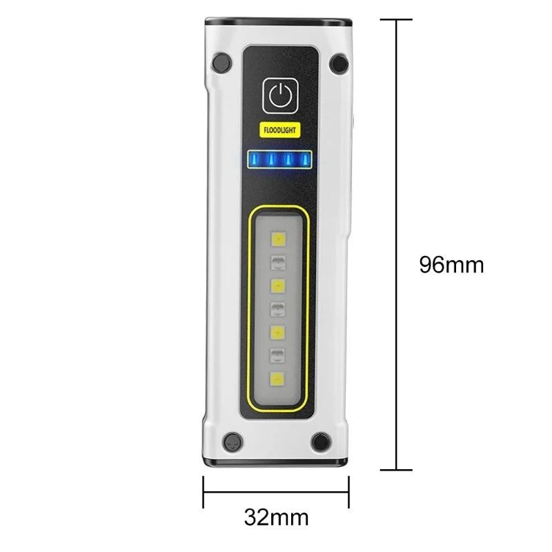 Mini Dual-Source Aluminum Alloy Flashlight TYPE-C Fast Charge Multi-functional Work Light with Magnet Emergency Flashlight