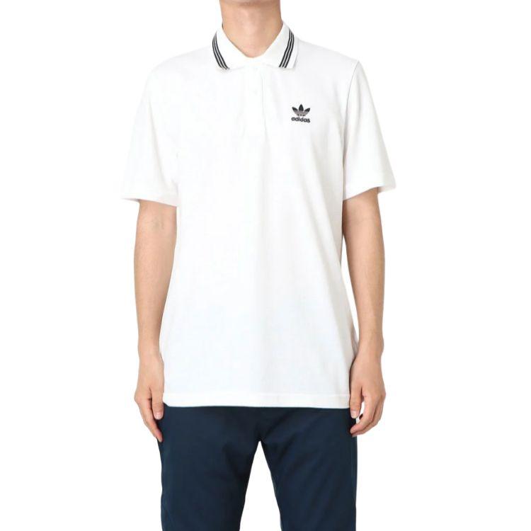 Adidas Originals Pique Polo Breathable Comfortable Embroidered Short Sleeve Polo Shirt Men Polo Shirts White FM9954
