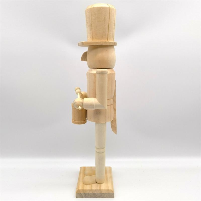 Schiaccianoci Soldato di Natale 38 cm Legno Non Finito Figurina Schiaccianoci Pittura Artigianale Burattino Non Dipinto Decorazioni Ornamento