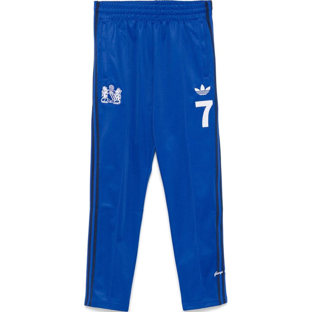 Adidas Originals Logo Print Vintage Sport Spliced Elastic Mid-Waist Straight Leg Knit Joggers Men Joggers Blue IV7538