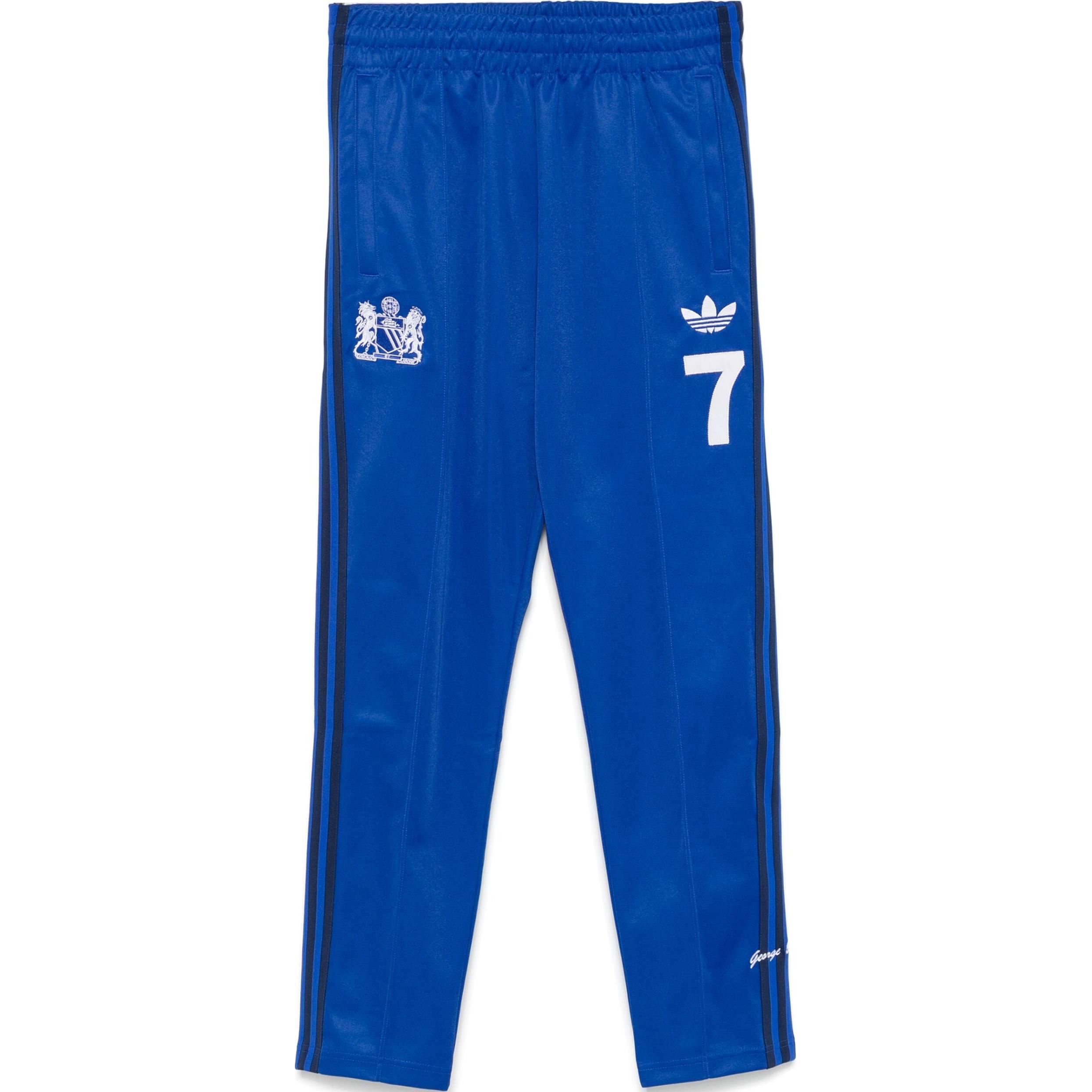 

Adidas Оригинальный принт логотипа Винтажный спорт Вставки Эластичная средняя посадка Прямые брюки Джоггеры из трикотажа Мужские джоггеры Синий IV7538 S