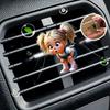 2D flat cute girl car vent clip decorative diffuser (fragrance not included), car interior decoration, aromatherapy clip, ideal for holiday gifts
