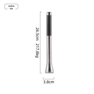 ZISIZ Stainless Steel Cocktail Ice Crusher with Wooden Handle