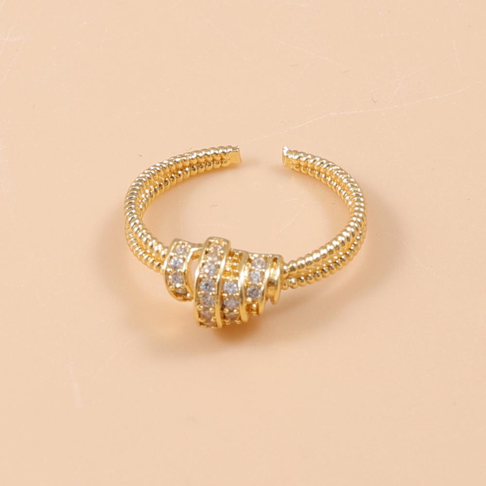 2026 Hot Selling Gold Wrapped Adjustable Full Diamond Index Finger Ring