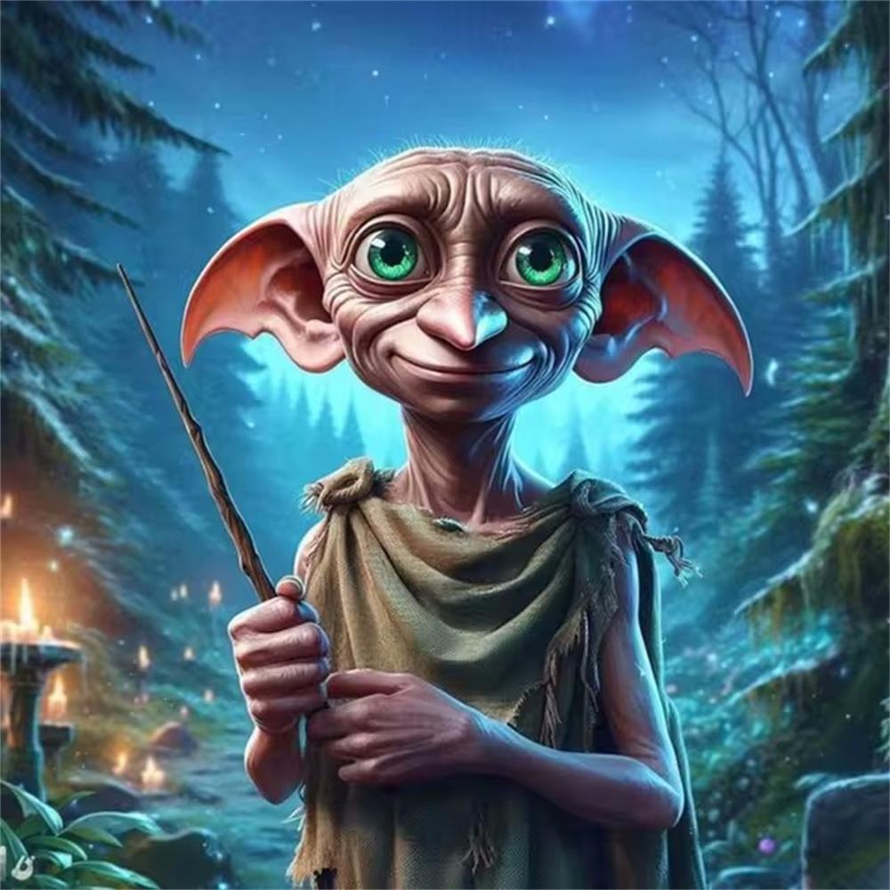 Harry Potter Dobby 5D DIY Κιτ Ζωγραφικής με Διαμάντια Κινούμενο Σχέδιο Σταυροβελονιά Ξωτικό Χειροποίητο Ψηφιδωτό Τέχνης Διακόσμηση Σπιτιού Δώρα
