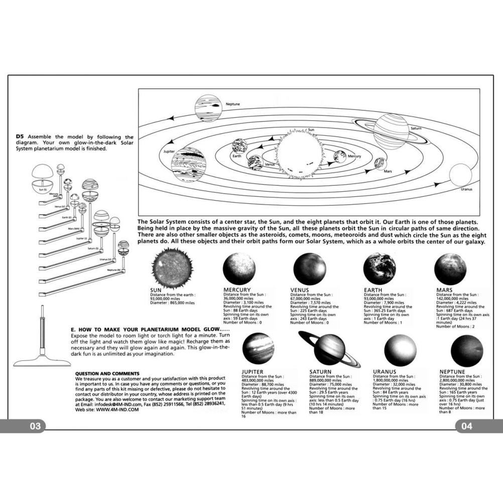 DIY Solar System 9 Major Planets Toy with Paint and Brush Nine Planets Experiment Project Model Kid Learning Education Science Toy