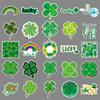 50 Sheets Waterproof Four-Leaf Clover Graffiti Stickers for DIY, Skateboard, Phone, and Luggage