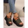 Wedge-heeled Slippers, Color-matching Sandals and Slippers, Summer Ladies Thick-soled Sandals