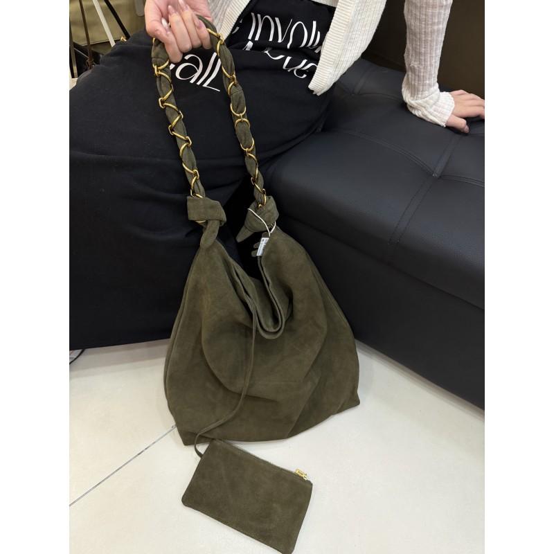 Large Matte Suede Leather Tote Bag Women Daily Commute Oversized Shoulder Soft Structured Vintage Style