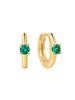 Gold Green Hunger Hoop 925 Silver Earrings E073-02G.