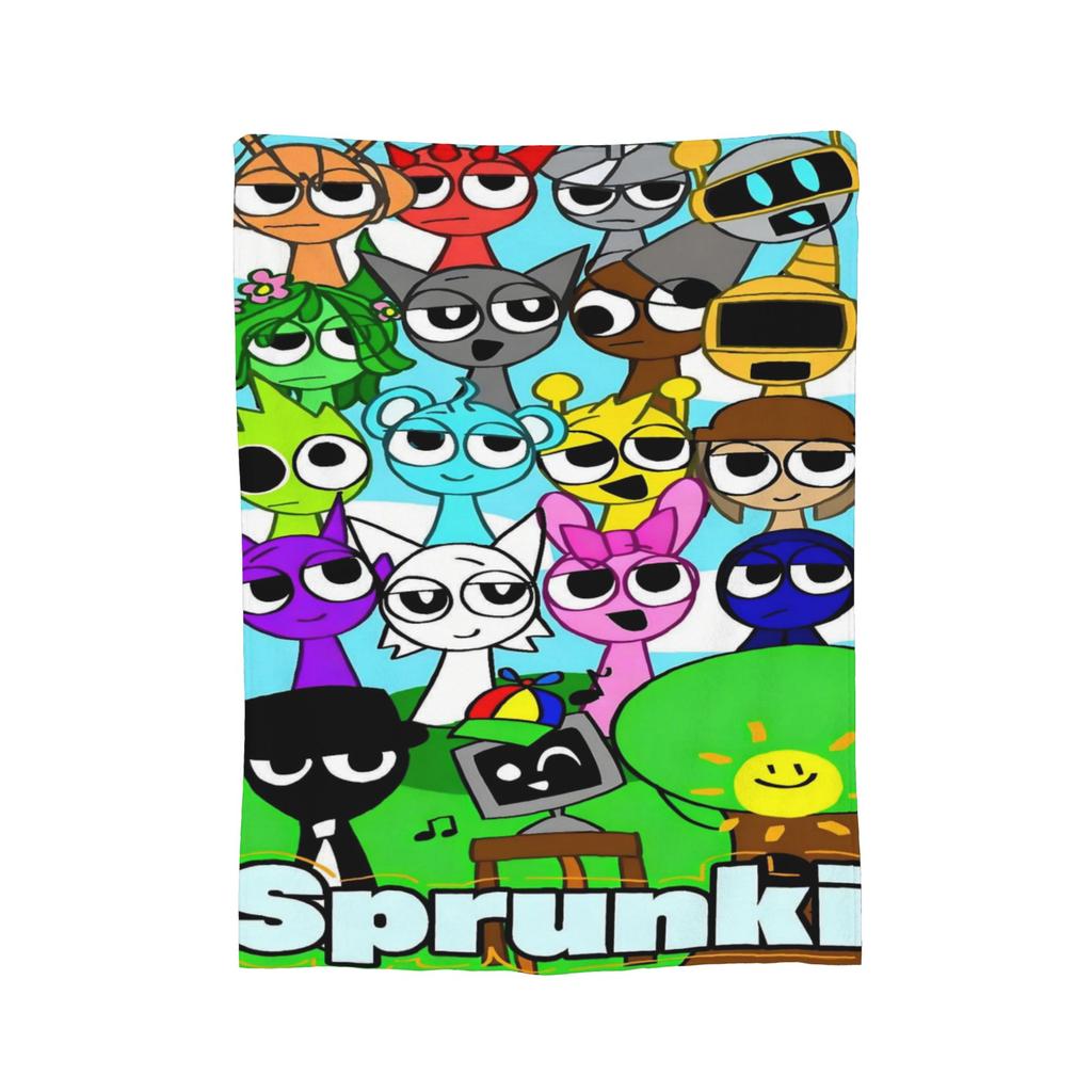 Sprunki Game Flannel Blanket Pinki Raddy Simon Funny Throw Blankets for Home 200x150cm Bedspread,