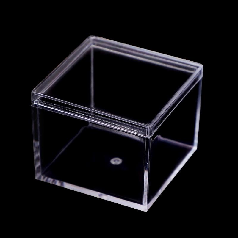 SmallShort Square Transparent Plastic Box Food-grade Wedding Candy Box with Lid Storage Box