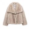 ZA Womens Thick Faux Fur Coat Winter Warm Fluffy Jacket Daily Wear