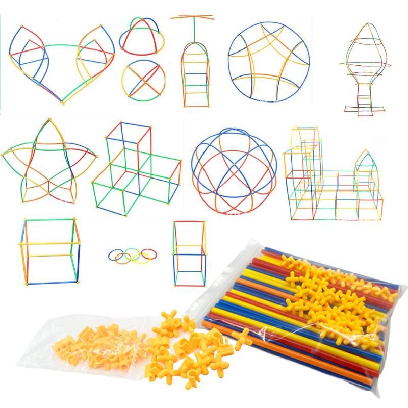 Straw Puzzle Children Intelligence Diy Parentchild Interactive Assembling Toys