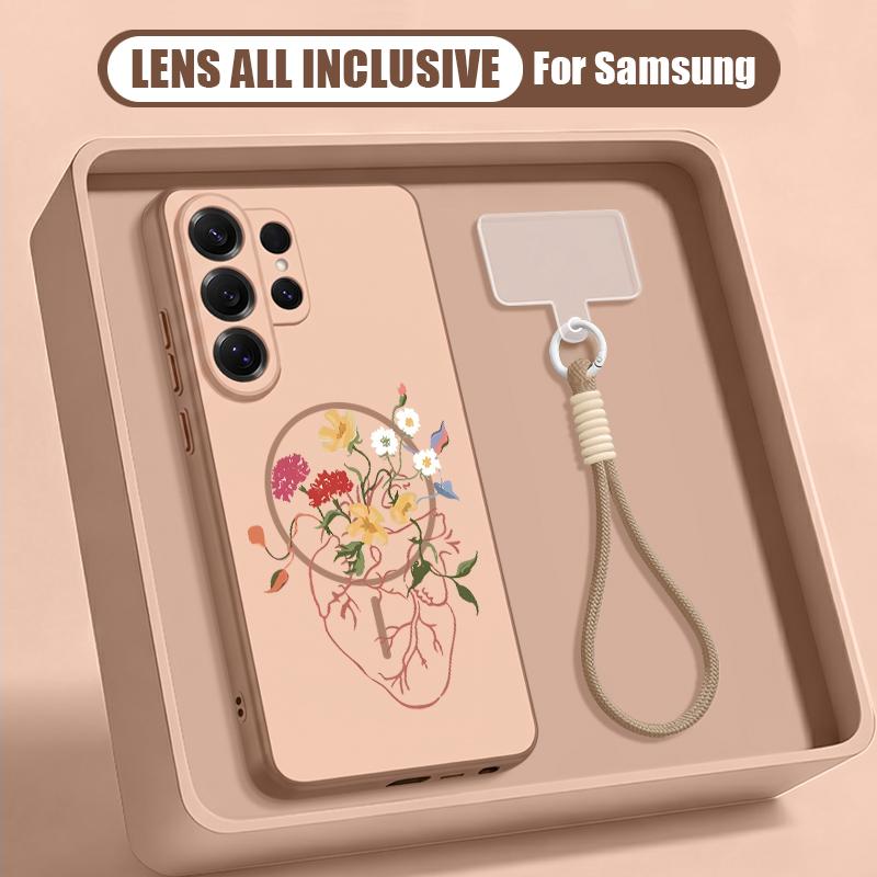 Astronaut Cartoon Pattern Case For Samsung S26 S25 Ultra S24 S23 FE S22 A15 A16 A17 A35 A36 A37 A54 A55 A56 A57 5G Hybrid Magnetic Matte Cover