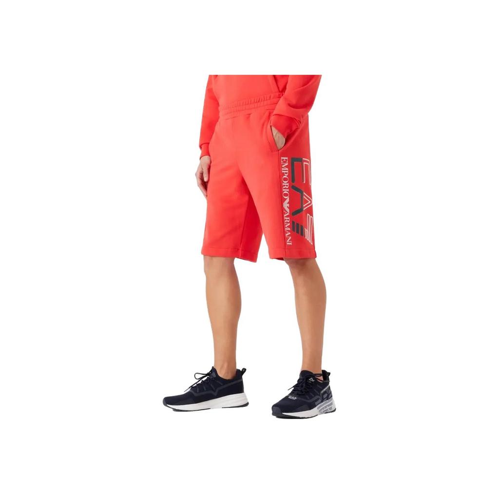 Emporio Armani FW23 EA7 Series Letter Print Mid-Rise Straight Casual Shorts Men shorts Orange 3RPS57-PJLSZ-1480