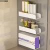 Plastic Wet Wipe Storage Box Self Adhesive Wall Mounted Refrigerator Tissue Box Adjustable Punch Free Tissue Holder Cabinet