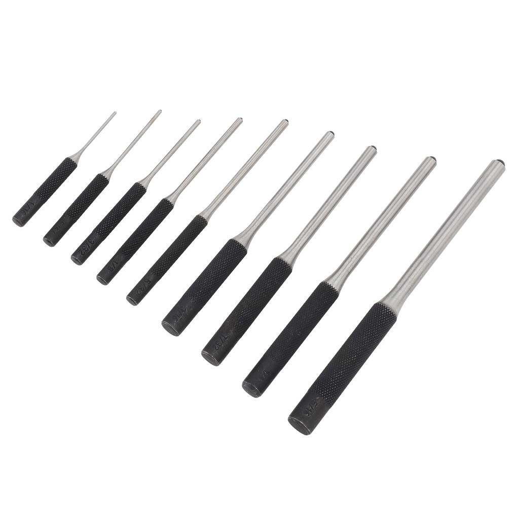 9pcs Roll Pin Punch Set Hardened Steel Removing Pin Punch Tool with Red Storage Pouch For Watch Repair Jewelry Craft