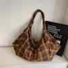 Korean Plaid Relaxation Tote Bag Women's Early Autumn New Large-capacity Versatile Simple Commuter Shoulder Tote Bag