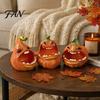 Desktop Organizer Bowl Big Mouth Pumpkin Storage Box, Halloween Figurine Resin Jewelry Tray, Key Tray Trinket Keys Candy Holder for Home Office