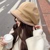 Big Head and Face Showing Small Hat for Women In Autumn and Winter Fisherman's Hat Versatile Thickened Warm Ear Protection New Style Pile Beret