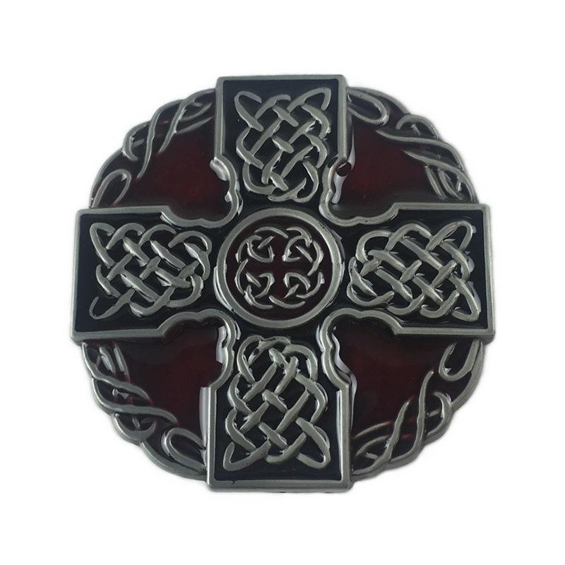 Celtic Cross Round Western Cowboy Belt Buckle