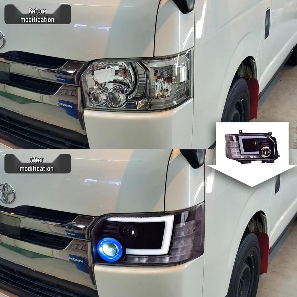 LED Projector Headlights with Flowing Turn Signals for 2005-2018 Toyota Hiace