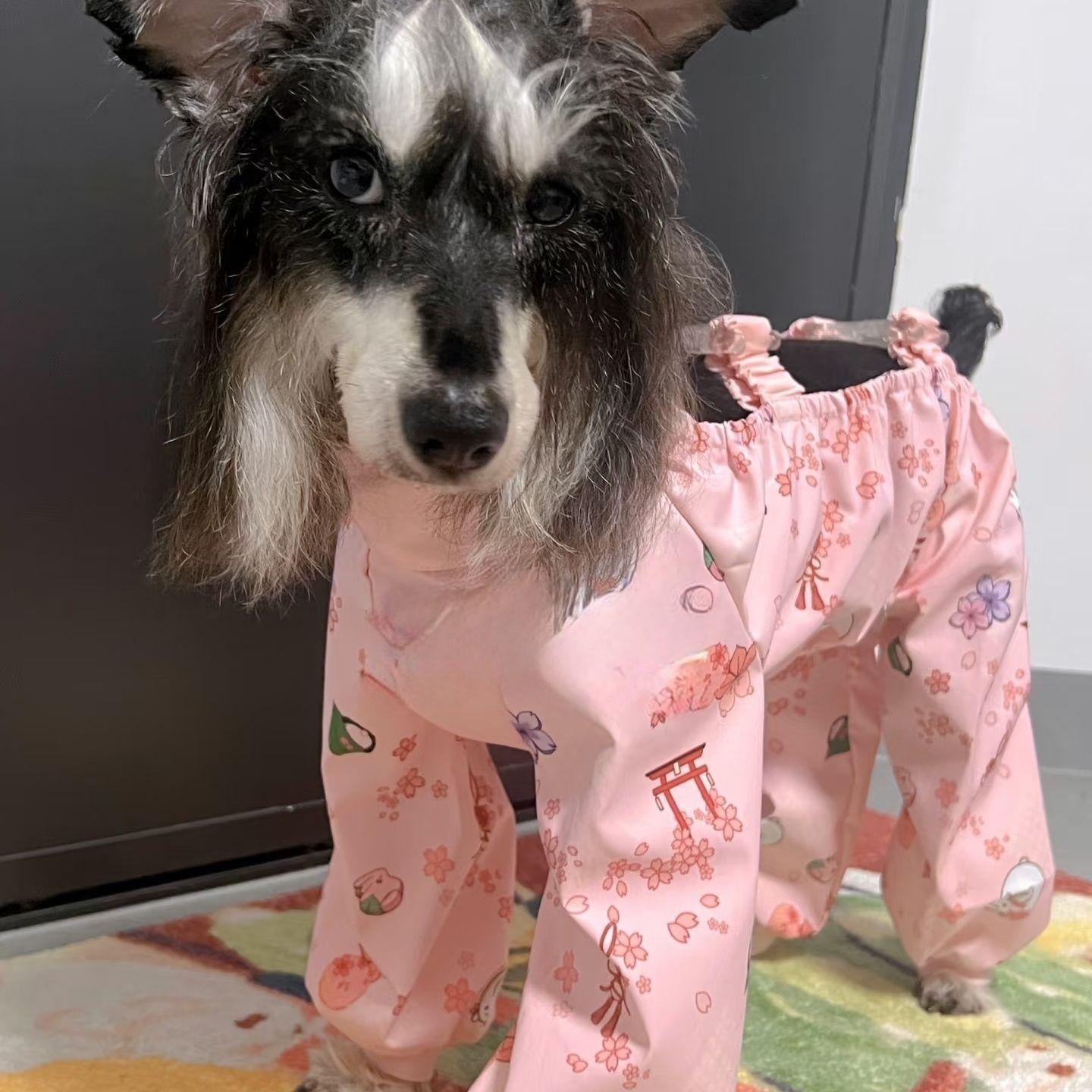

Dog dust pants walking pants spring and summer anti-dirty and insect-proof light four-legged trouser leg cover leg guard small dog clothes Xxl back 45 is about 7-9kg