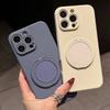 360° Rotate Stand Holder Liquid Silicone Case For iPhone 16 E 15 14 Plus 13 12 Mini 11 Pro Max Ring Kickstand Grip Bracket Cover